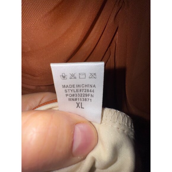 Fashion Nova Rust‎ Ruched Off-Shoulder Midi Dress XL Sexy Stretch Bodycon Date - Picture 9 of 9